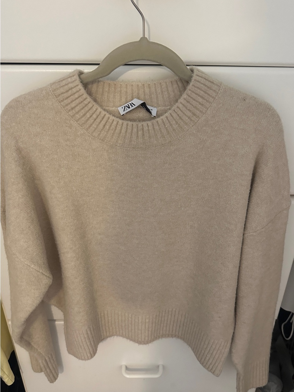 Zara Beige Crewneck Sweater - Women's Soft Knit
